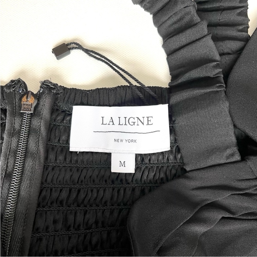 NWOT La Ligne Black Cold Shoulder Eve Midi Dress - Picture 3 of 7